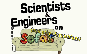 scientists and engineers on sofas and other furnishings